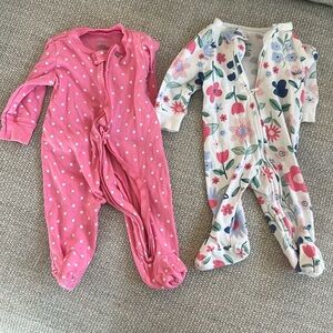 Carters Girls 3M Footed Pajamas/ Footies
